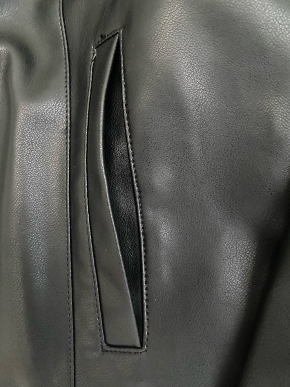 slim vegan leather mockneck jacket - Picture 12 of 14